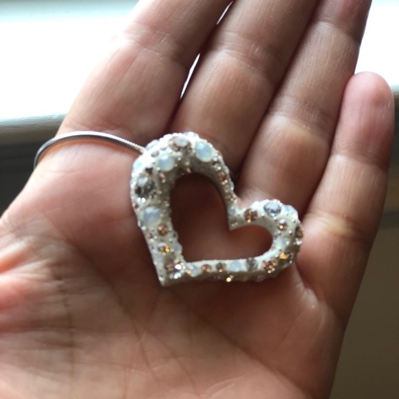 Swarovski Open Heart Stone Pendant Necklace - Picture 2 of 8